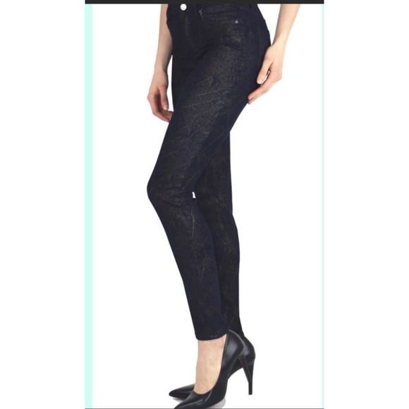 TRACTR HIGH RISE FOIL LEAF PRINT PANTS SZ 14/32 - Picture 3 of 10